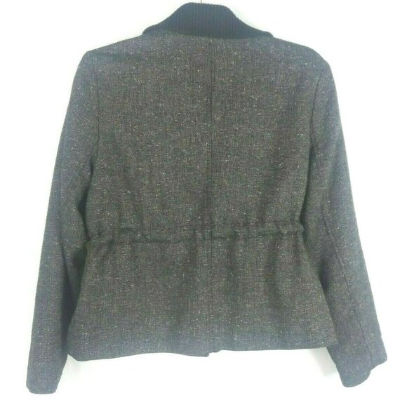 Jones NY Sport Petites Large Jacket Black Gray Drawstring Snap Up Casual - Picture 5 of 7